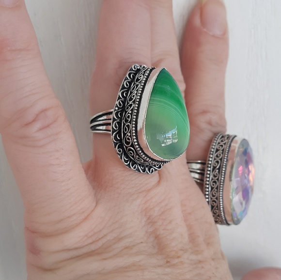 New Botswana Agate Antique Design Silver Ring. - Picture 4 of 8